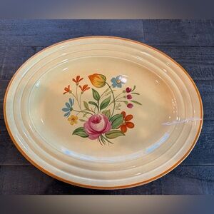 Leigh Potters U.S.A The Aristocrat by Floral Yellow Glaze PLATTEr with damage